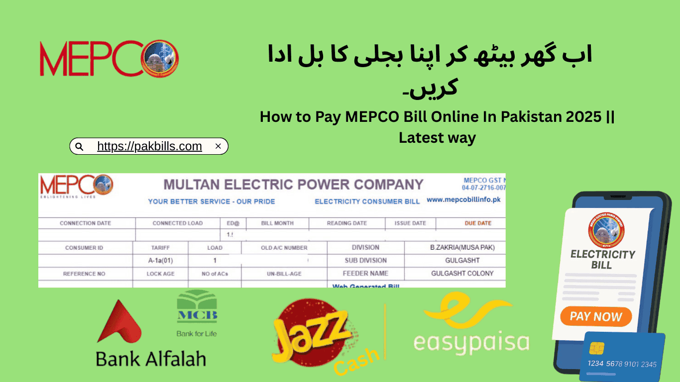 How to Pay MEPCO Bill Online In Pakistan 2025 || Latest way
