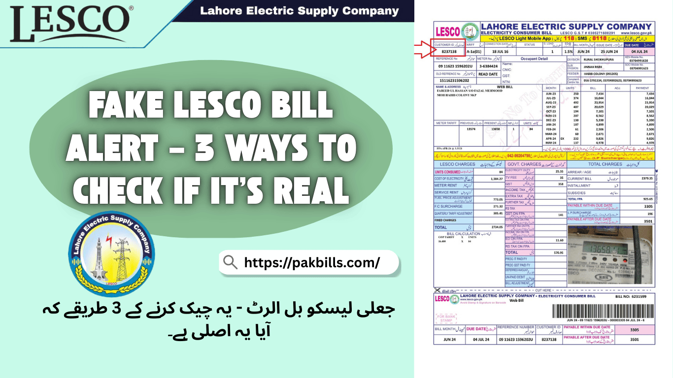 Fake LESCO Bill Alert – 3 Ways to Check If It’s Real